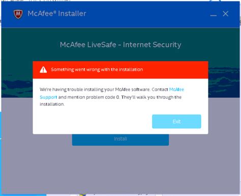 mcafee oops something went wrong